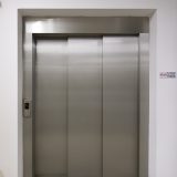 closed doors of a Doppler Stainless steel ECO 2 i MRL elevator